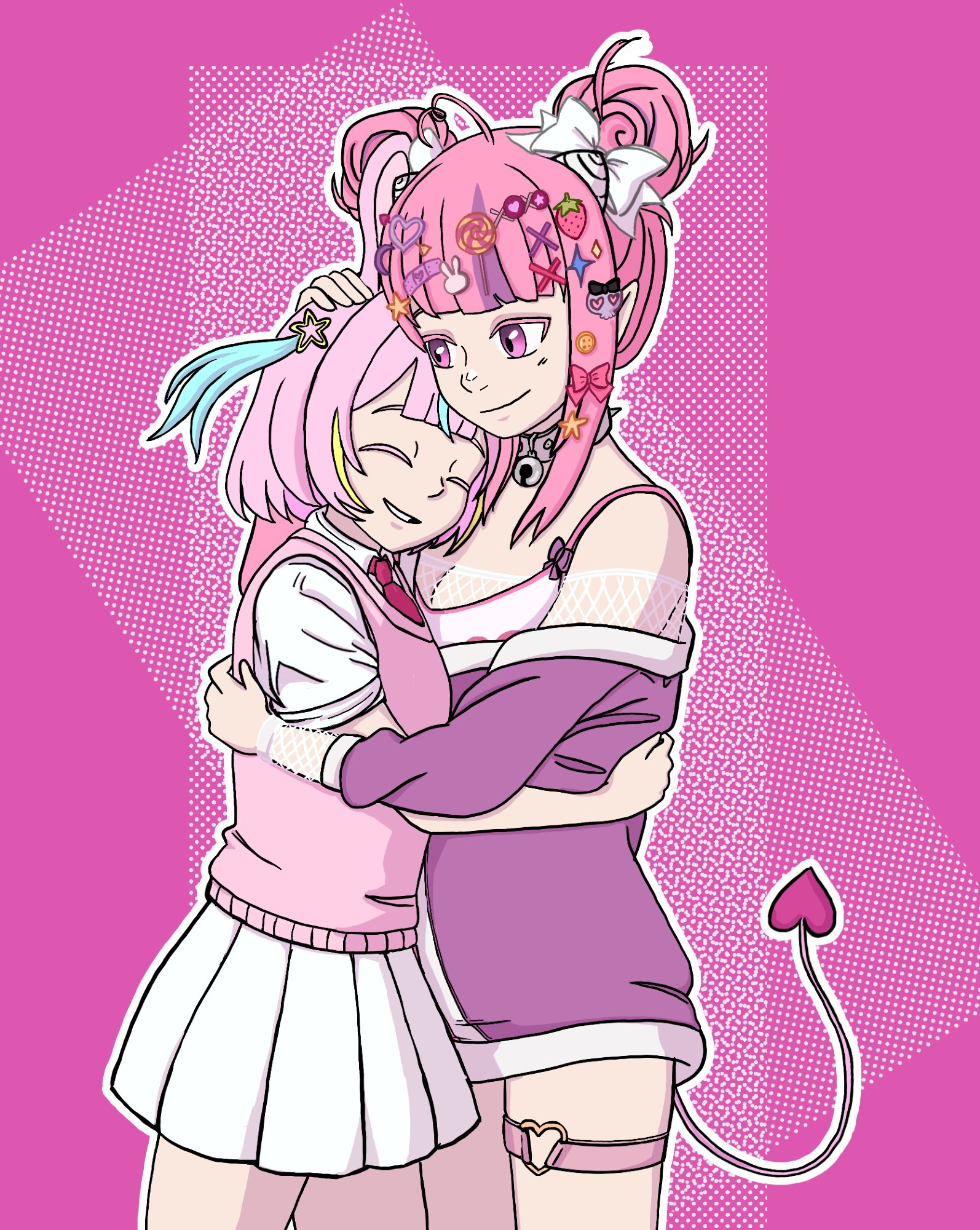 Fanart of Ironmouse and Akari Rini